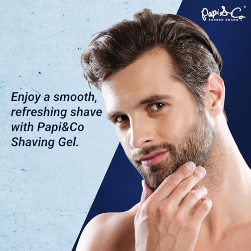 Image of Papi&Co Shaving Gel for Ultra Sensitive Skin - Gentle, Alcohol-free, Moisturizing and Protecting Face Shave Gel for Men 17.6 Oz