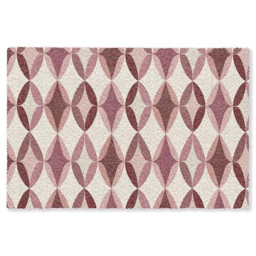Alfombra rectangular de 180x120 cm antideslizante rosa OnlyWow para salones grandes 2