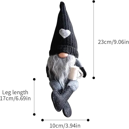 Miniatura 5 de MALOKI Paquete de 2 gnomos de café, decoración de barra de café, gnomo hecho a mano, gnomos suecos Tomte, figura escandinava, decoración de bandeja