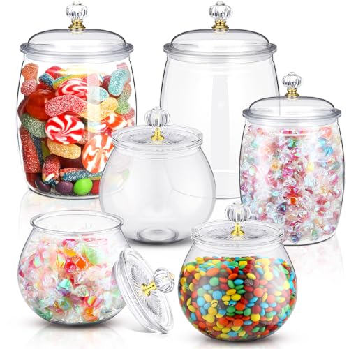 Nuogo 6 Pcs Plastic Candy and Cookie Jar with Lids...