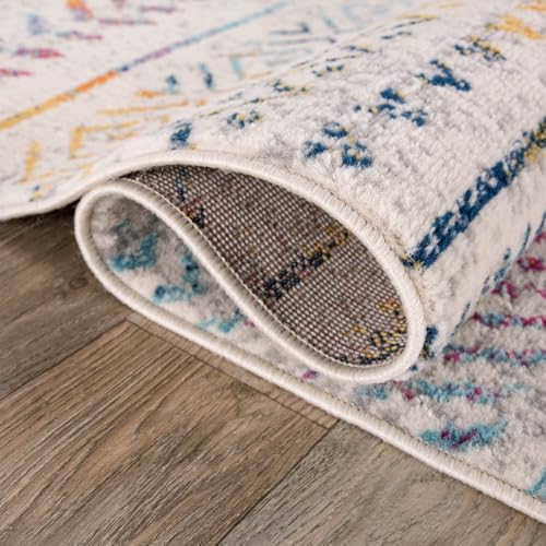Tapete geométrico boho 7'10" x 10' multicolor miniatura 4