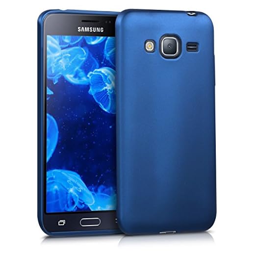 kwmobile skal kompatibel med Samsung Galaxy J3 (2016) DUOS – mobiltelefon fodral metallisk blå