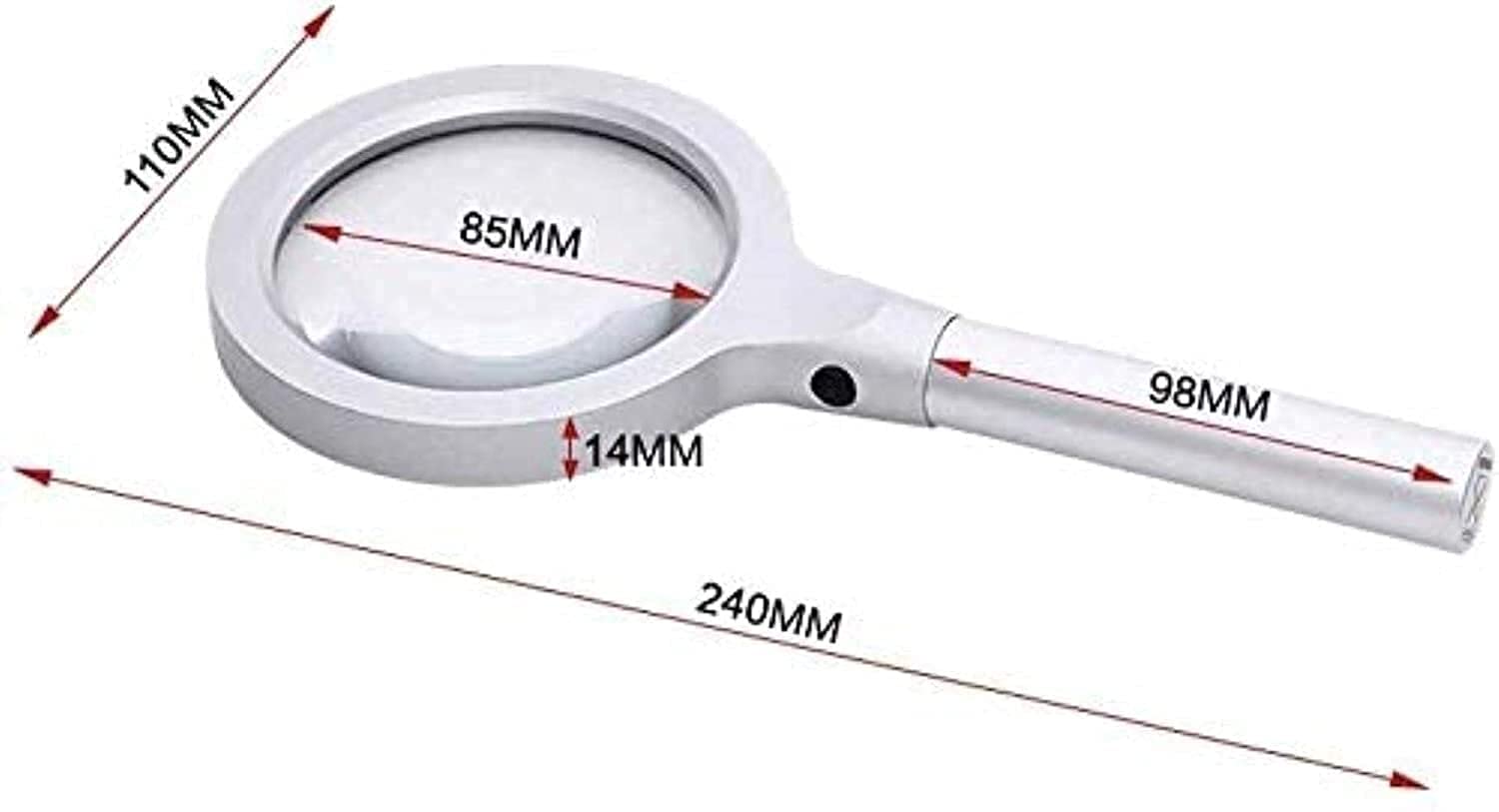 Lente d'Ingrandimento 10X con Lente HD per Lettura, Mappa per Lettura, Lente d'Ingrandimento con Supporto per Giornale, Lente d'Ingrandimento Portatile a LED