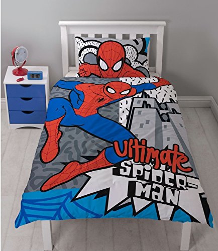 Spiderman Ultimate - Juego de Funda de edredón (poliéster-algodón), Color Blanco