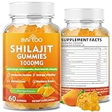 Shilajit Gummies 1000mg Sugar Free - Shilajit Supplement for Men & Women - High in 85+ Trace Minerals & Fulvic Acid - Energy, Brain, Immunity - 60 Gummies