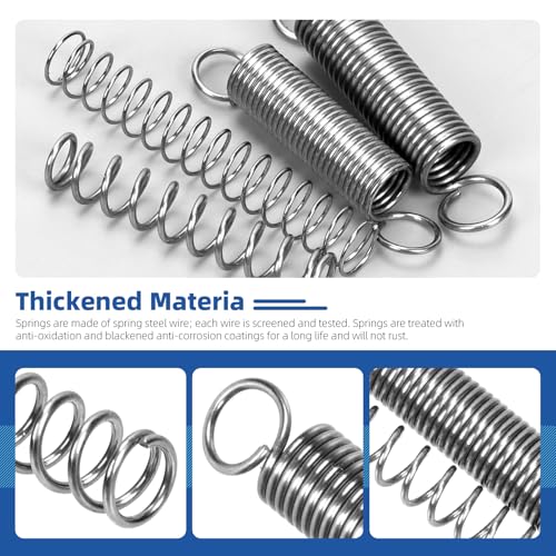 Glarks 128pcs Edelstahl-Verlängerungsfedern mit doppeltem Haken Sets 16-Größen-kleines Federspannungs-Feder-Drahtsortiment für Maschinerie-BAU-Industrie