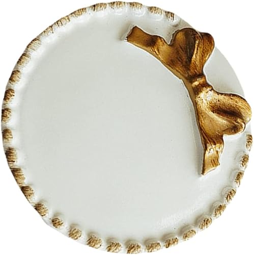 SOIMISS Plato de cerámica para anillos, bandeja decorativa vintage, bandeja de almacenamiento, plato de frutas, anillos, pulseras, aretes, bandejas,