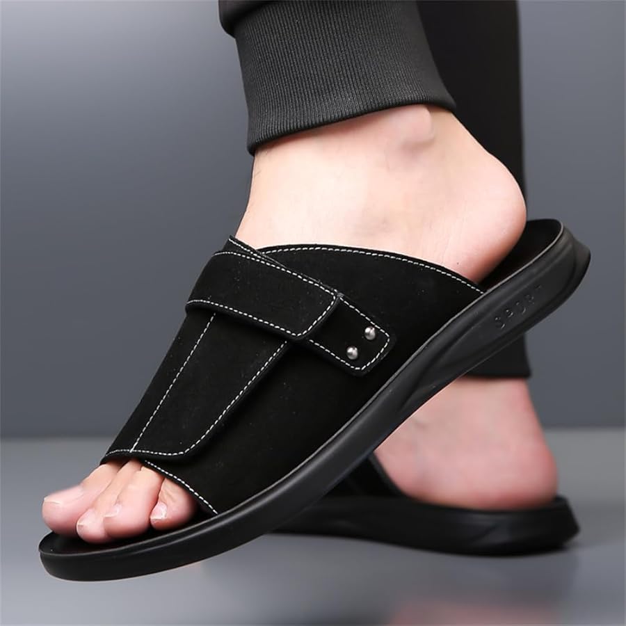 Amazon.com | Abborora Men's Leather Sandals Outdoor Walking