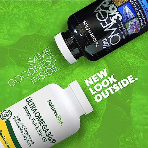 Naturesplus Ultra Omega 3 6 9 - 1200 Mg, 120 Softgels - Borage Oil, Fish Oil, Flax Oil Supplement - Gluten-Free - 120 Servings #TOP1