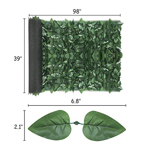 Ogrmar 98x39 inch Artificial Leaves Privacy Fence Screen Artificial Hedges Fence Outdoor Decorative Faux Ivy Fencing Panel Vine Privacy Fence Wall Screen by Ogrmar - Image 6