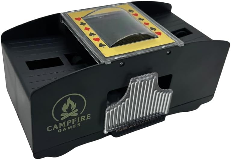 PlayMonster Campfire Games Electric Card Shuffler Machine - Playing Deck Cards Shuffler for Seniors - Card Dealer Machine - Game Night - Card Accessories - Ages 8+