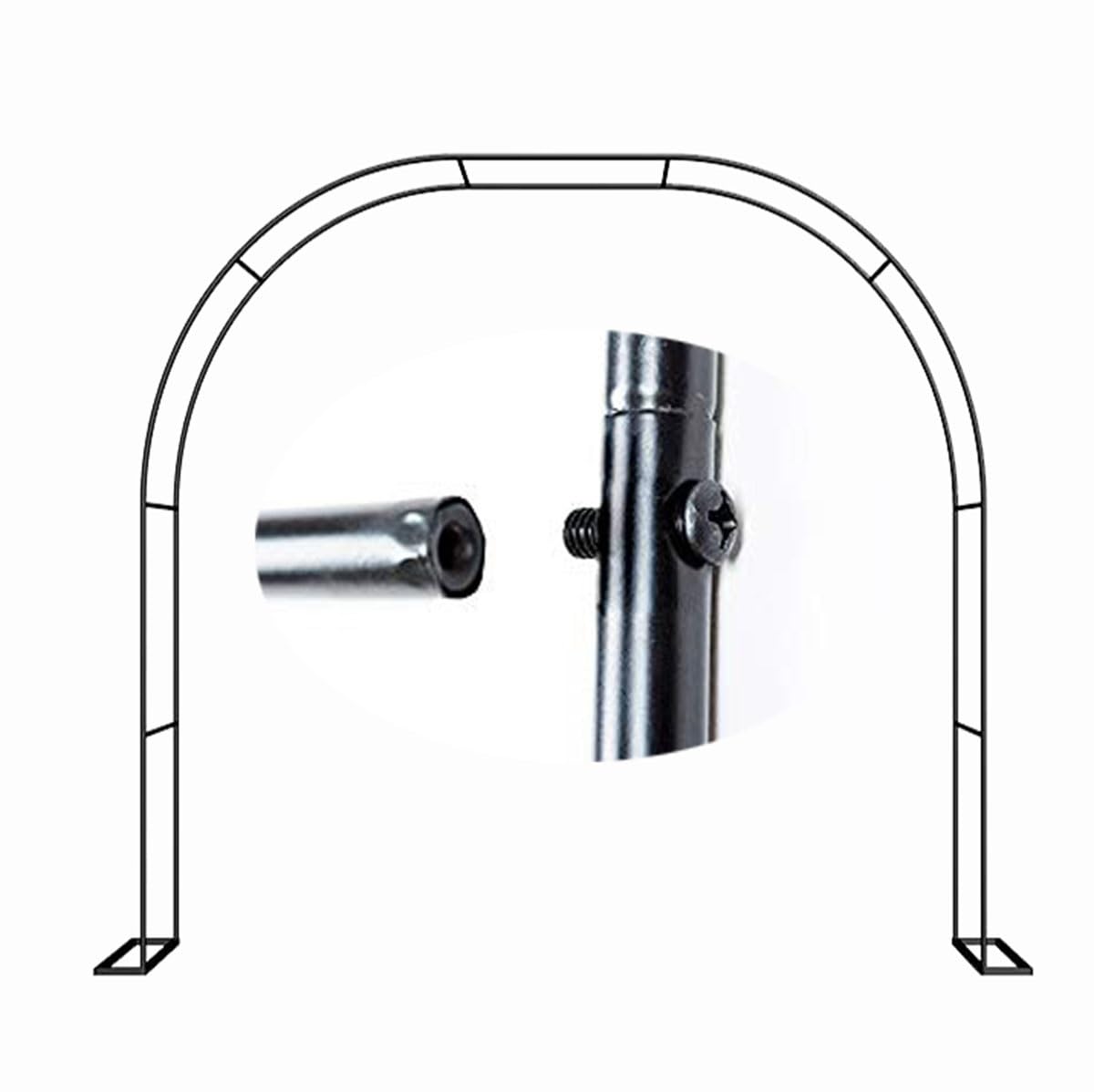 Pérgola resistente de jardín en color negro de 47x87 pulgadas para decoración exterior
