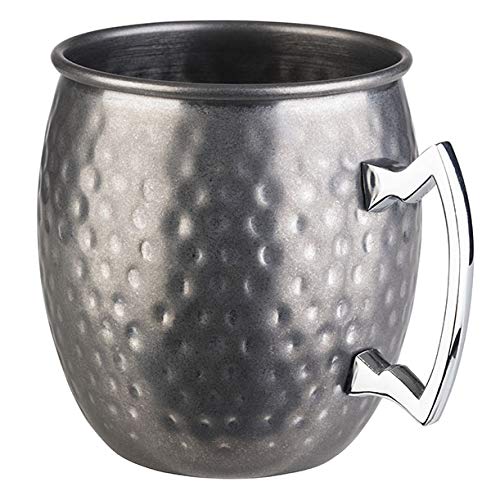 Foto von Buddy´s Bar - Moscow Mule Becher, 500 ml, hochwertiger Edelstahl-Becher, lebensmittelecht, Hammerschlag-Effekt, Cocktail-Tasse inkl. Geschenkbox, gehämmert, Edelstahl Antik, 2er Set