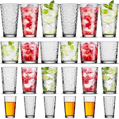 POPLASS Biscayne 18-Piece Family Drinking Glasses Set - Drinking Glassware Set with Highball Cooler, DOF (Double Old Fashioned), and Juice Glasses - 6 Each by POPLASS - Image 2