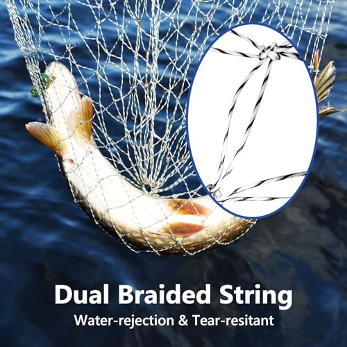 QualyQualy Rede De Pesca De Ponte E Cais, Rede Dobrável Para Pesca Em Cais Com Corda, Rede De Pouso