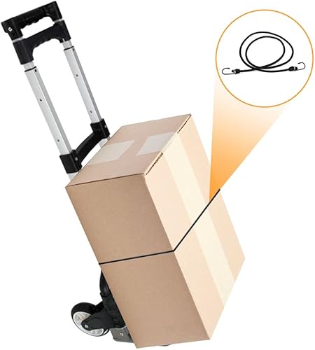 Miniatura 2 de Smartxchoices Camión de mano plegable, carrito de carrito con ruedas y mango telescópico, cuerda elástica, carrito de equipaje de aluminio portátil,