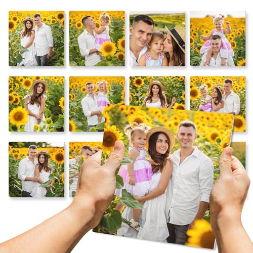 Chersinger Custom Photo Tiles, Personalized Square Metal Picture Wall, Mix