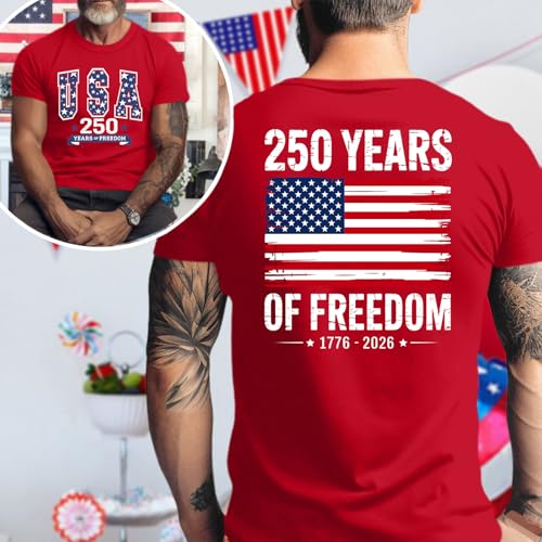 Image of Ithalt Men's American Flag Shirt 4th of July T-Shirt USA Patriotic Tee Shirt Independence Day Top