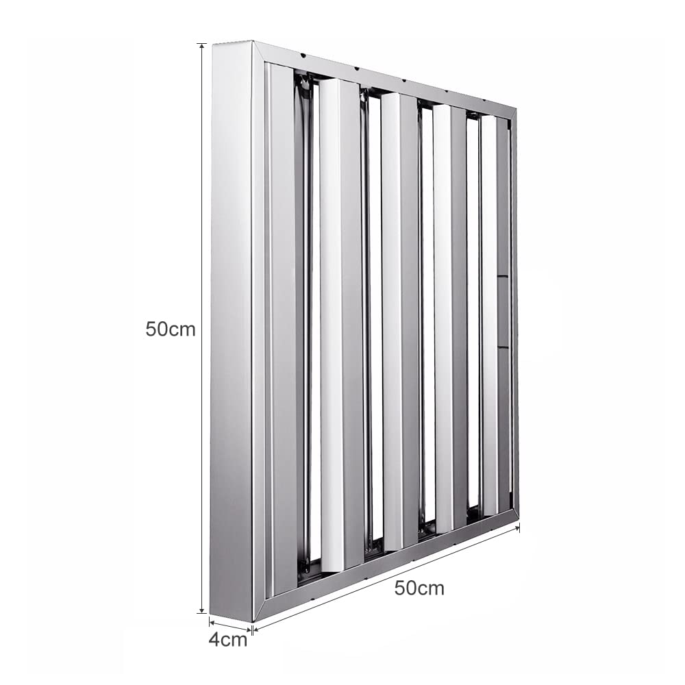 Dunstabzugshaube Edelstahl-Fettfilter für Küchenabzug 500 x 500 mm, Fettfilter für kommerzielle Küchenabzugshauben (6 Stück)
