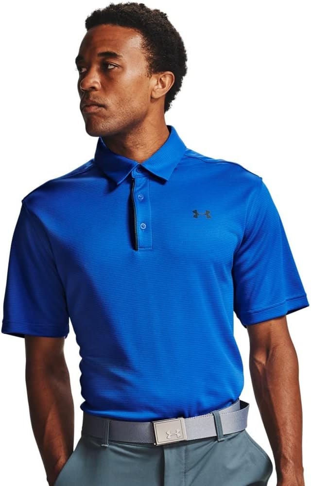 Under Armour Men's Tech Golf Polo Small Emotion Blue (401)/Pitch Gray