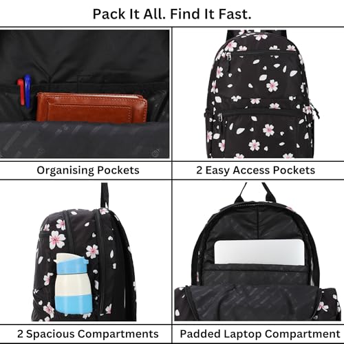 Image of HYDER Daisy 25L Cute & Stylish College Bag for Girls | Padded Laptop Compartment | School, College, Office, Travel & Tuition Bag for Women | Durable Backpack