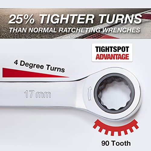Image of Jaeger 17 mm TIGHTSPOT Ratchet Wrench with Precision Movement and Hardened, Polished Steel for Projects with Metric Tight Spaces