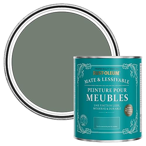 Rust-Oleum Peinture Verte Mate & Lessivable pour Meubles, Finition Mate - Sérénité 750ml