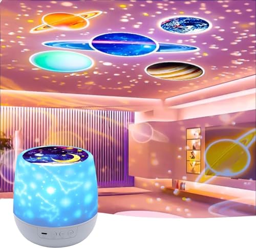 Image of Flexi Madhav Night Light for Bedroom, 7 Film Gradual Rotating LED Projection Night Lamp Projector for Bedroom Light Decor, Table Lamp for Home, (Night Lamp)