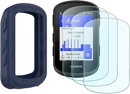 FONTRON Protector de pantalla de reloj inteligente compatible con Garmin Edge 840, Solar y Edge 540, funda solar de silicona suave y película