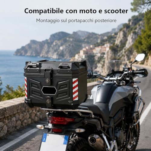 Top case moto avec double serrure étanche et valise rigide