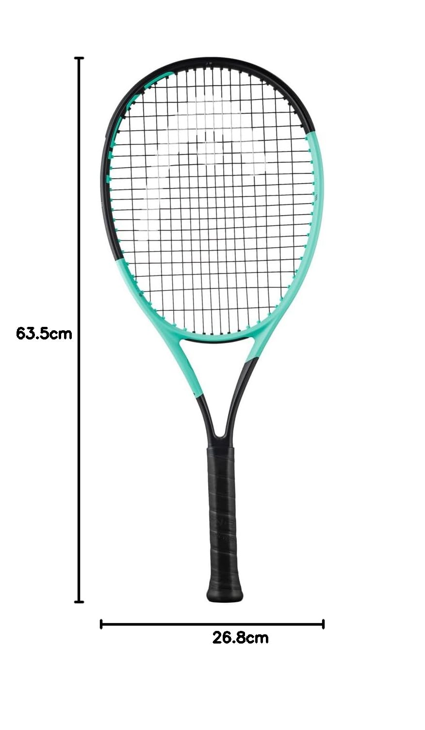 HEAD Youth Boom Jr.25 2024 - Racchetta da tennis unisex, colore: Nero/Mint, 8-10 anni