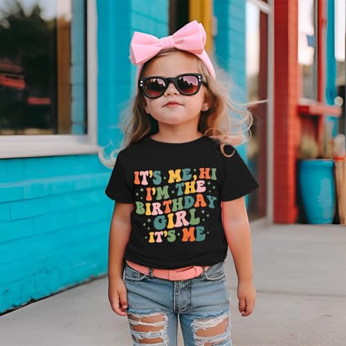 It’s Me I’m The Birthday Girl Shirts Toddler Kids Girls Birthday Tees T-Shirt Party Outfits Tops 5-12 Years2