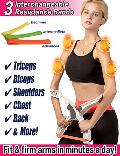 Scarmat Workout Equipment for Home Workouts Arm Machine System Excerise with 3 System Resistance Training Bands Fitness Equipment for Tones Strengthens Arms Biceps Shoulders Chest (Arm Machine)