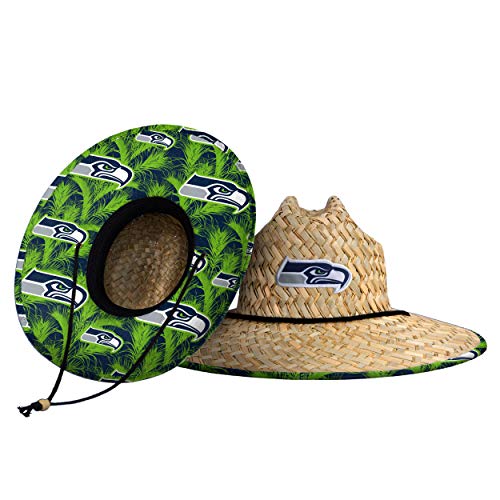 Image of NFL Team Logo Americana Floral Lifeguard Beach Straw Sun Hat