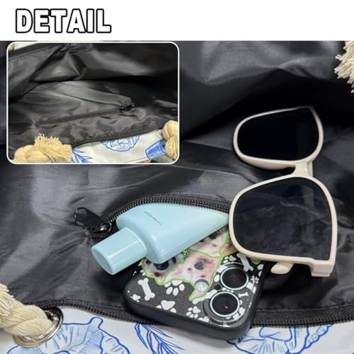 Women Canvas Tote Bag, Vintage Animal Collections Zipper Shoulder Bag Handbag Grocery Totes, 14" X 5.7" X 14.5"2