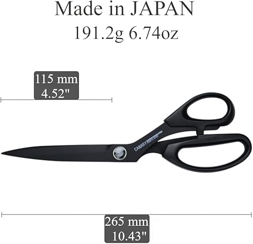 Miniatura 2 de CANARY Tijeras de coser japonesas de 10.5 pulgadas, fabricadas en Japón, tijeras profesionales multiusos para tela, tela, lámina de vinilo,