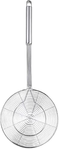 Miniatura 2 de Colador de araña, cuchara asiática de acero inoxidable con asa para freidora de cocina, pasta, espaguetis, fideos, 7 pulgadas