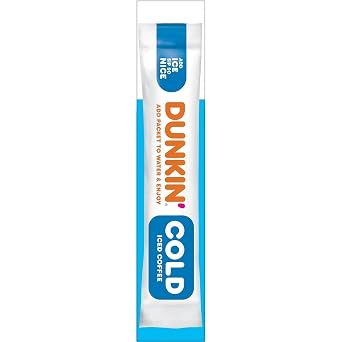 Dunkin Cold Iced Coffee, Powdered Instant Coffee Packs, 6 count