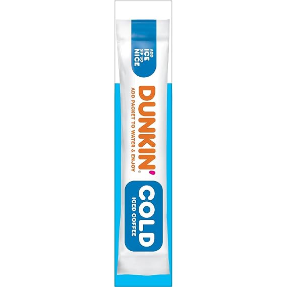 Dunkin Cold Iced Coffee, Powdered Instant Coffee Packs, 6 count