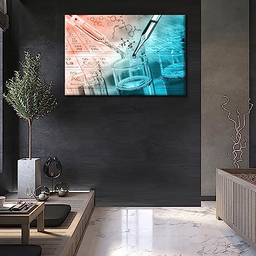 Image of TUMOVO Canvas Wall Art Clinical Laboratory Artwork Pictures Black and White Wall Art 1 Panel Laboratory Posters and Prints Wall Art for Living Room Framed Ready to Hang, 24 inch Wx36 H