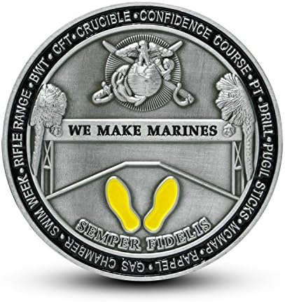 Military Gift Shop USMC Marine Corps Recruit Depot Parris Island Challenge Coin - Officially Licensed USMC Collectible