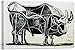 WLHRJ Poster Wall Art 40x60cm Senza Cornice Picasso's Painting Mucca Art Poster da Appendere Canvas Art Poster Wall Art Picture Print Modern Family Bedroom Decor
