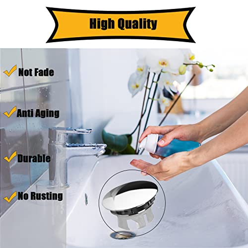 2 Stück Metall Überlauf Abdeckung, Waschbecken Überlauf Abdeckung, Anti-Aging Rostschutz Spülbecken Überlauf Abdeckung, für 22-24 mm/0,86-0,94 Zoll Durchmesser von Waschbecken