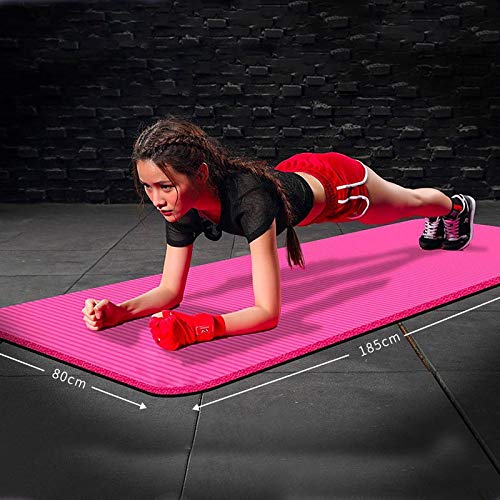 Foto von Home Gyms Yoga-Matte, Sport Fitness-Yoga-Matten Anti-Rutsch-Pad Exercise Gleitsicherer Spielen auf dem Boden Pilates-Matten for (Color : Rose red)