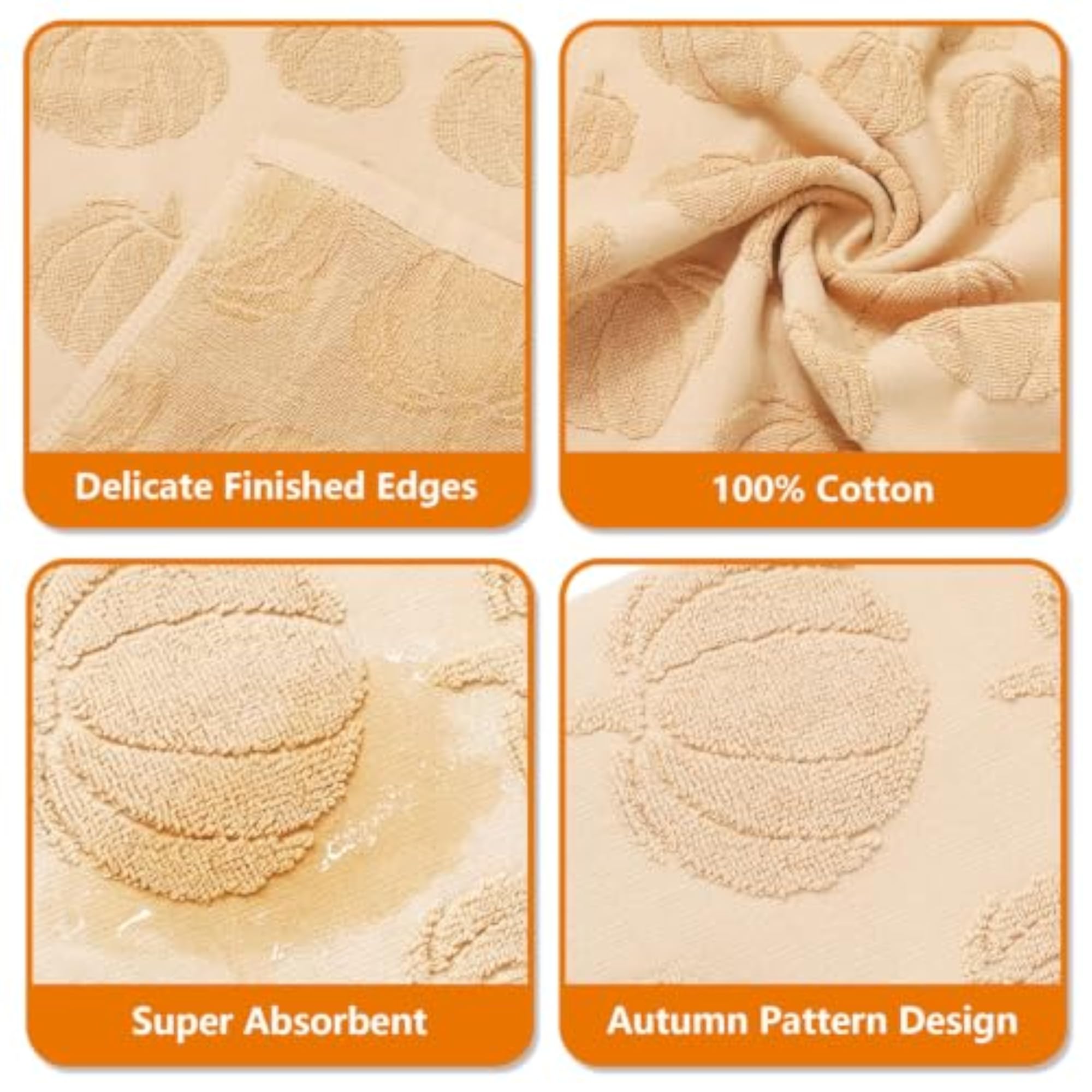 3Pcs Fall Football Hand Towels, Decorative Cotton