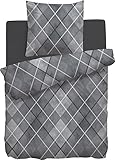  Heckett & Lane Bettwäsche Biber grau Größe 135x200 cm (80x80 cm)