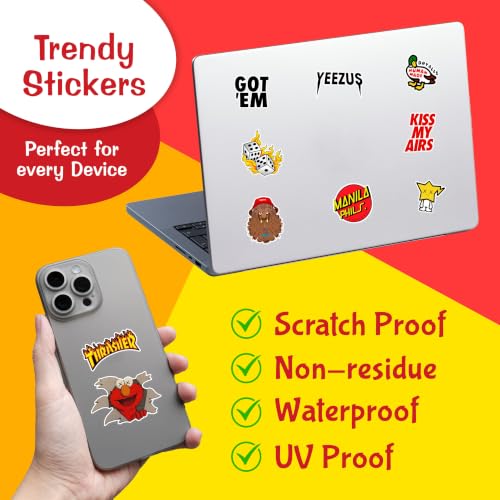 Image of Vinyl Pack of 60 Hypebeast Aesthetic Sticker for Laptop, Journal, Guitar, Mobile Phone, Guitar, Waterbottle - Waterproof Residue Free Stickers, self-adhesive, 3 inch