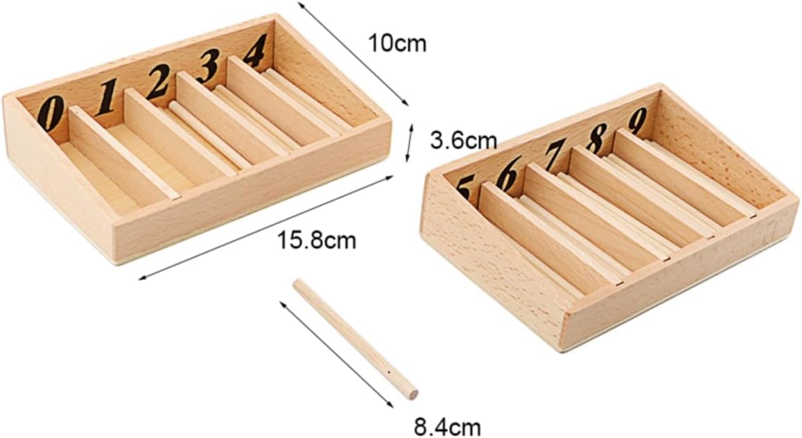 Montessori Children Math Education Toy Spindle Box with 45 Spindles Smaill Size Spindle Rod Toys Early Educational Kindergarten GIF