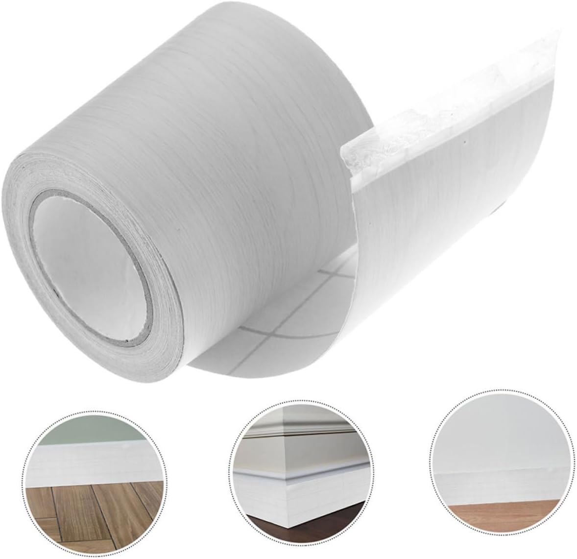 6 Pack Self-Adhesive Wall Stickers Baseboard Trims Peel and Stick Molding Trims for Wall Decor Floor and Corner (5m/roll)