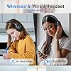uliptz casque bluetooth sans fil, 65 heures de d’écoute, 6 eq du son modes, casque stéréo hifi avec microphone, pliable léger casque bluetooth 5.3 pour voyage/travailler/téléphoner/pc